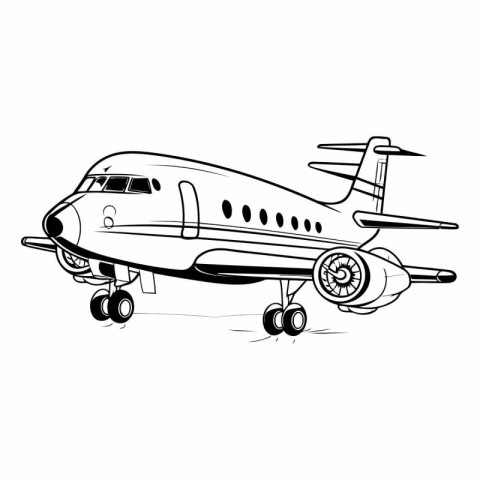 Airplane sketch isolated on white background for your design