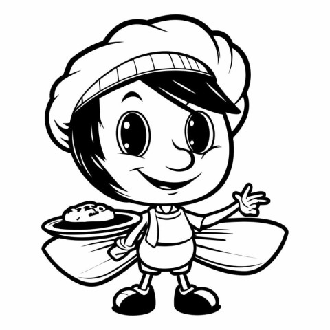 Cute Little Girl Cartoon Mascot Character Wearing a Beanie Hat a