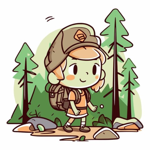 Boy hiker in the forest of a boy hiker.