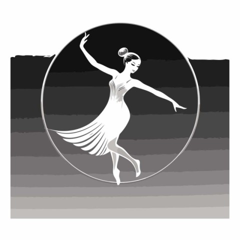 Silhouette of ballerina in the form of a circle