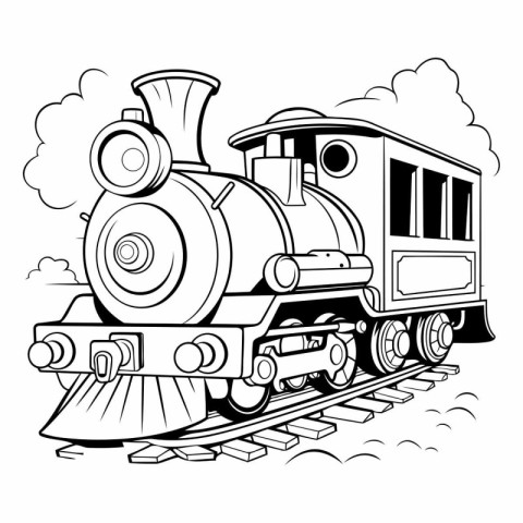 Steam locomotive. isolated on a white background.