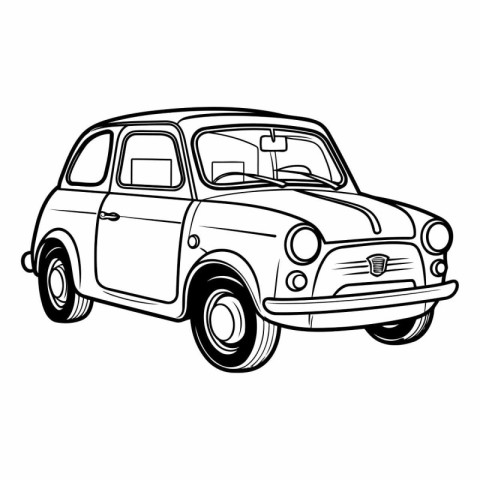 Retro car on a white background for your design