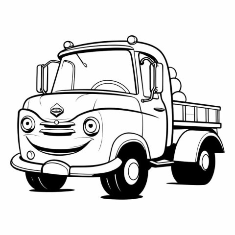 Vector illustration of a pick-up truck on a white background.