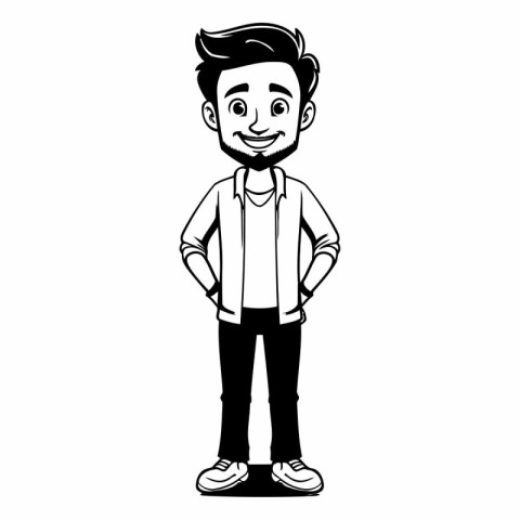 young man with casual clothes cartoon vector illustration graphi