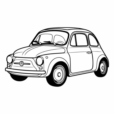 Retro car cartoon isolated on a white background.