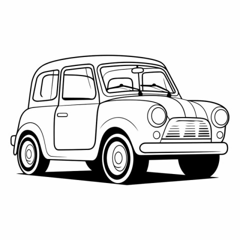 Retro car isolated on a white background for your design