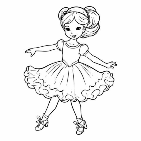 Cute little girl ballerina in a tutu.