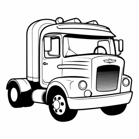 Hand drawn truck isolated on white background for your design