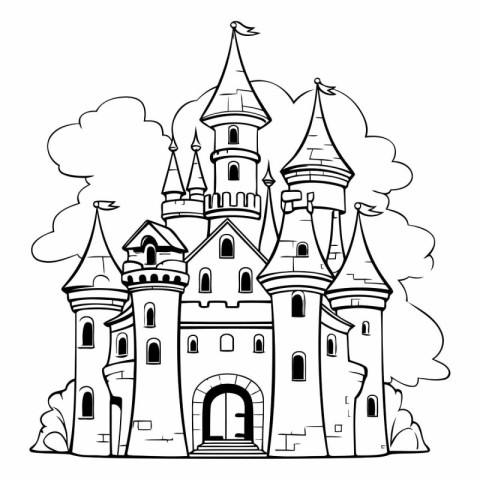 Castle design. Fairytale fantasy fairytale childhood and animal