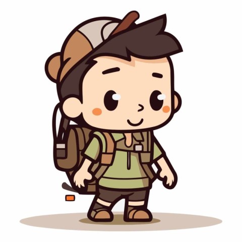 Boy scout with backpack of a boy scout with backpack.