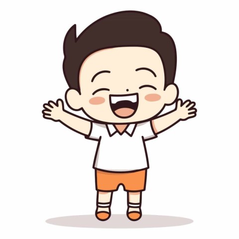 Happy Kid Boy Smiling Cartoon Vector IllustrationÃ¯Â»Â¿