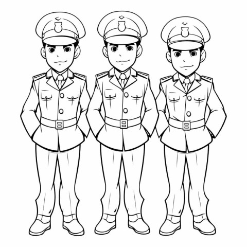 Sketch of a group of men in military uniforms