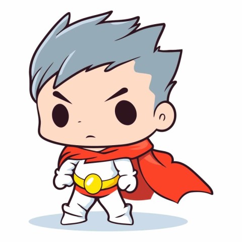 Superhero Boy Cartoon Mascot Character Vector Illustration Desig