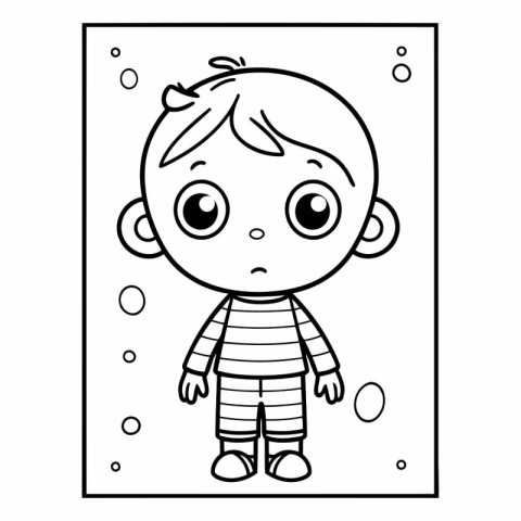 Coloring page for children. Cute little boy