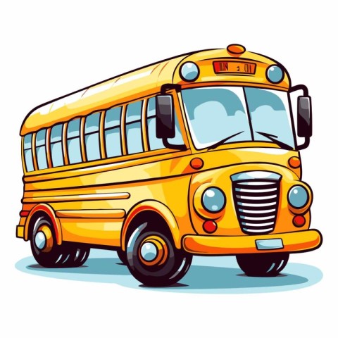 School bus isolated on white background. School bus.