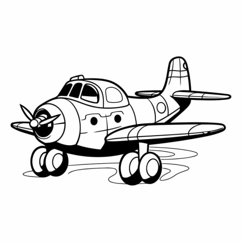 Airplane icon. Cartoon illustration of airplane vector icon for