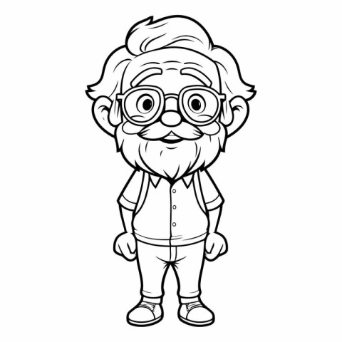 Grandfather Cartoon Mascot Character Vector Illustration. EPS10