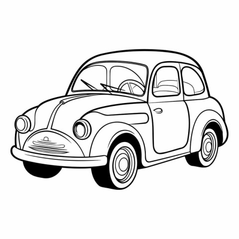 Retro car cartoon isolated on a white background.