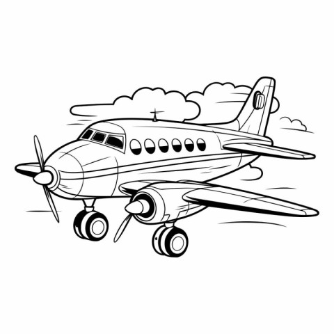 Airplane isolated on a white background. EPS 10