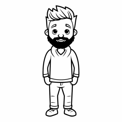 young man with beard cartoon vector illustration graphic design