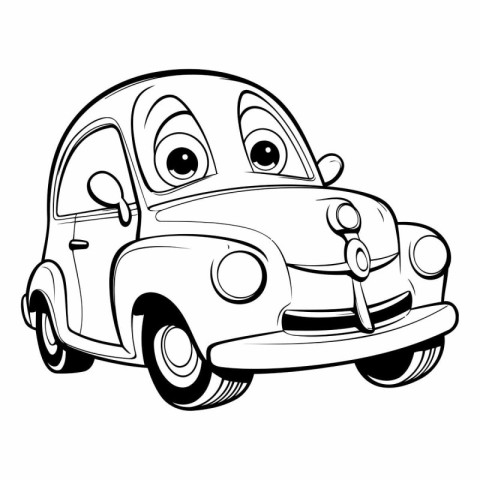 Cartoon car with face of a cartoon car.