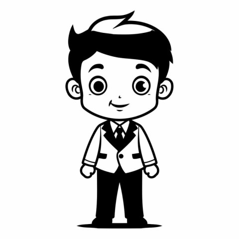 cute little boy cartoon vector illustration graphic design vecto