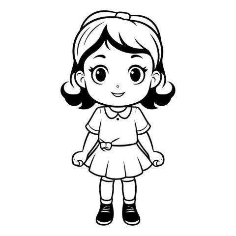 Cute little girl cartoon vector illustration graphic design vect