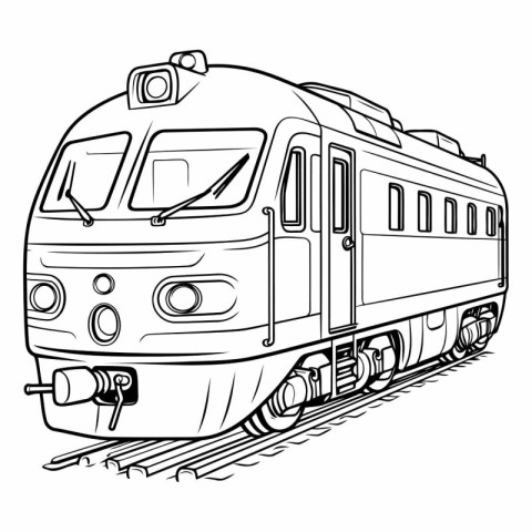 Vector illustration of a train on a white background. Side view.