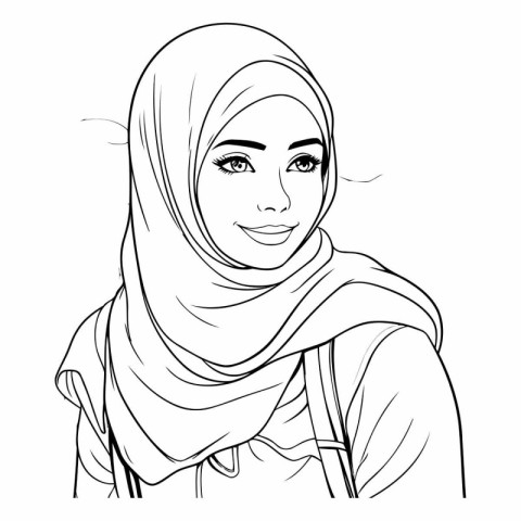 Portrait of a beautiful young muslim woman with hijab.