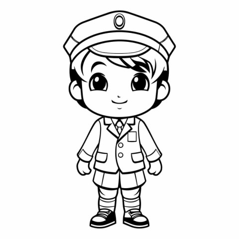 cute pilot boy cartoon vector illustration graphic design vector