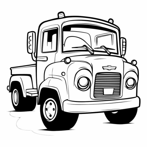 Vector illustration of a big old truck isolated on a white backg