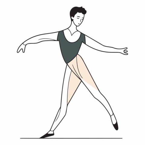 Vector illustration of a young ballerina in a dance pose.