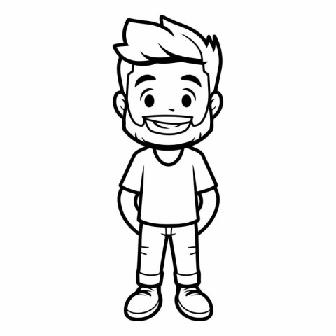 Cute cartoon boy on white background for your design