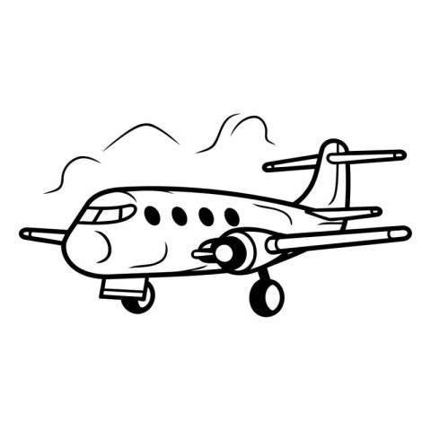 Airplane icon. Cartoon illustration of airplane vector icon for