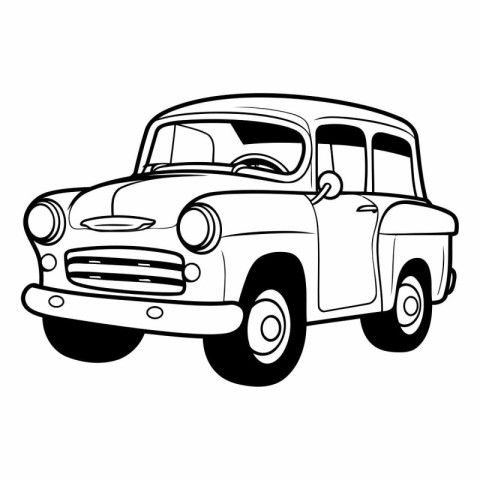 Retro car icon. Cartoon illustration of retro car vector icon fo