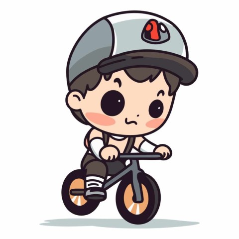 Boy Riding Bike - Cute Cartoon Vector IllustrationÃ¯Â»Â¿