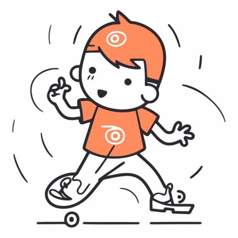 Boy playing skateboard. sketch for your design.