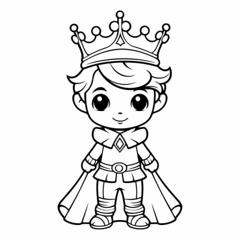 Cartoon prince. Coloring book for children.