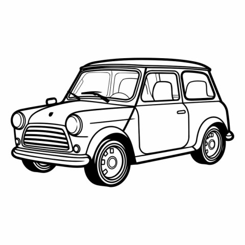 Retro car on white background. Isolated.