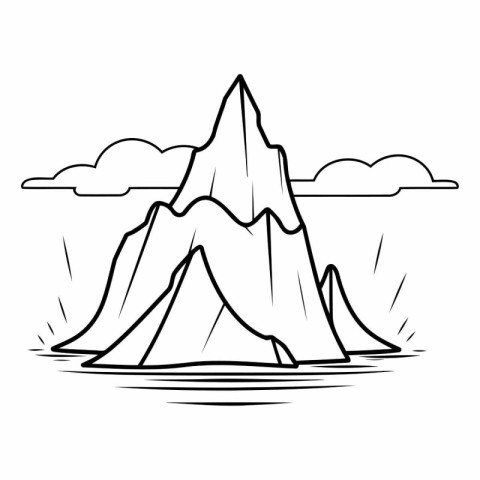 Mountain icon. Outline illustration of mountain vector icon for