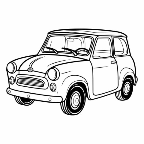 Retro car on a white background for your design