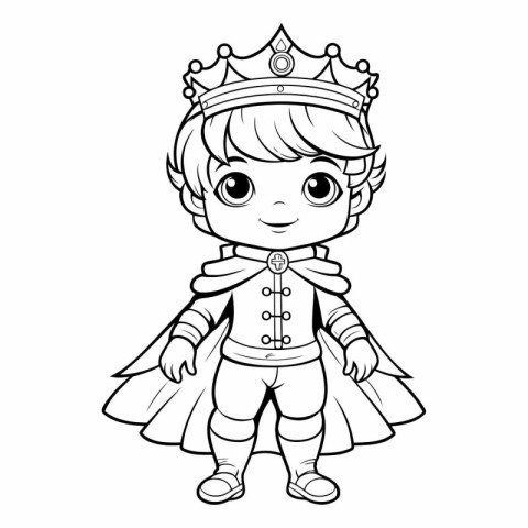 Coloring Page Outline Of cartoon prince. Coloring book for kids