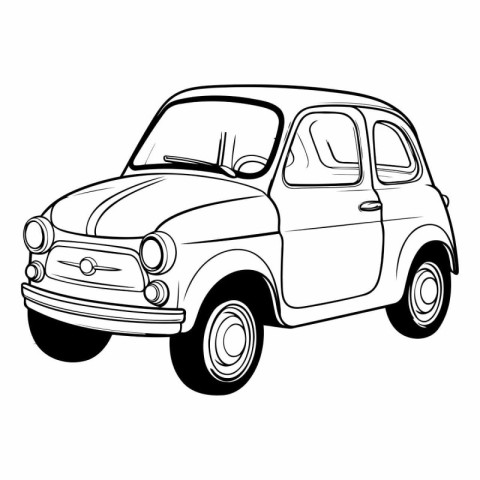 Retro car isolated on a white background for your design