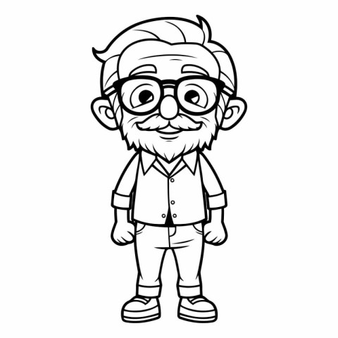 Grandfather Cartoon Mascot Character Vector Illustration. EPS10