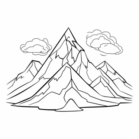 Mountains icon. Outline illustration of mountains vector icon fo