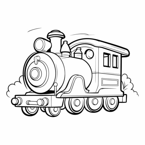 Steam locomotive icon. Cartoon illustration of steam locomotive