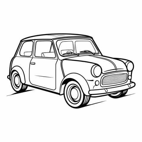 Retro car on a white background for your design