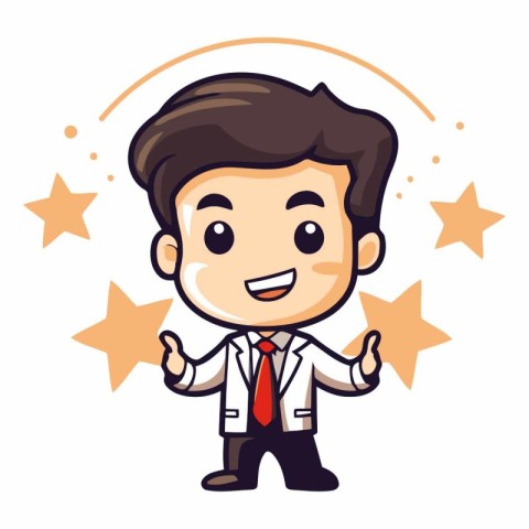 Businessman Smiling - Vector Character Cartoon IllustrationÃ¯