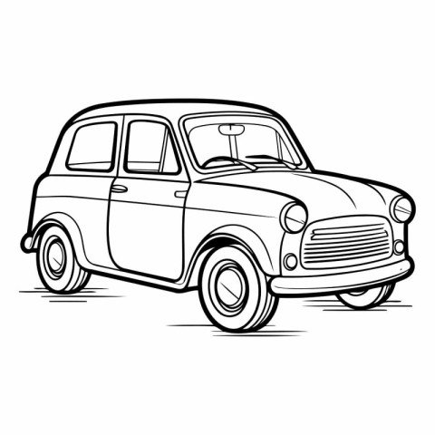 Retro car vector illustration. Retro car isolated on white backg