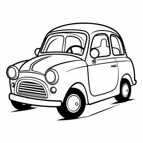 Retro car on a white background for your design